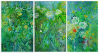 619 Kleiner Garten 1, Enkaustik auf Papier, 30x40cm, Triptychon, je 15 x 8,5 cm.jpg