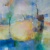 489 Ein sonniger Wintertag (3D), Acryl auf Holz, 40 x 40 cm.jpg